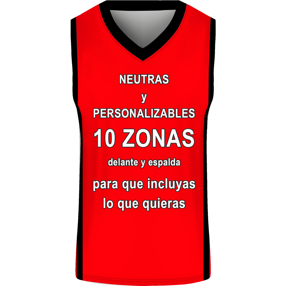Camiseta baloncesto sublimada modelo Liso personalizada