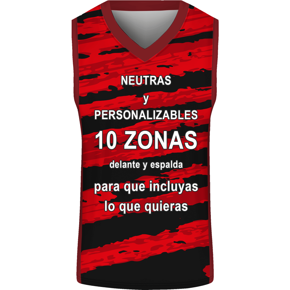 Camiseta baloncesto sublimada modelo Tricolor personalizada