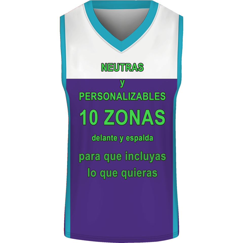 Camiseta baloncesto sublimada modelo Corte personalizada