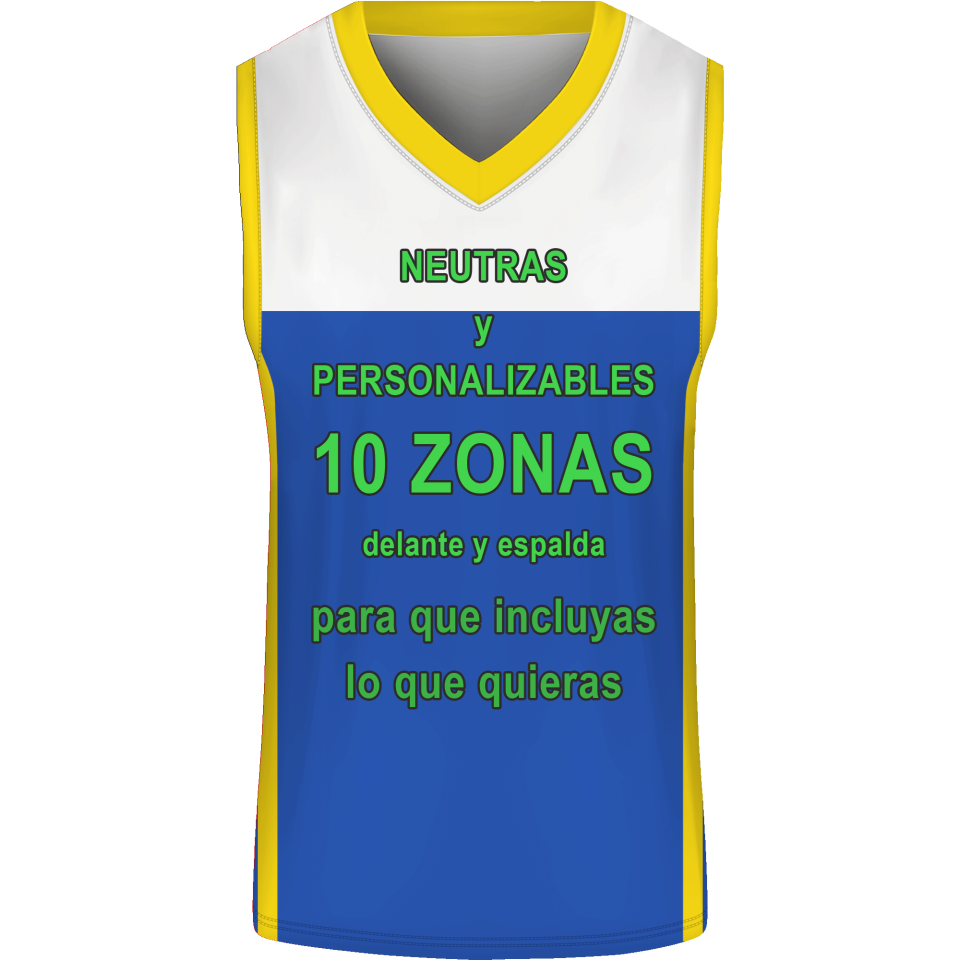 Camiseta baloncesto sublimada modelo Corte personalizada