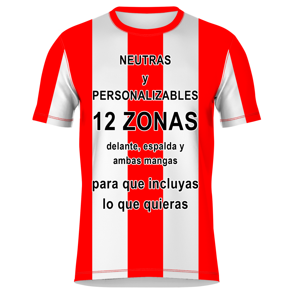 Camiseta para Equipaciones de Fútbol con Cuello Redondo.