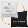 Cojín cuadrado 40x40cm personalizado delante y cara trasera negra