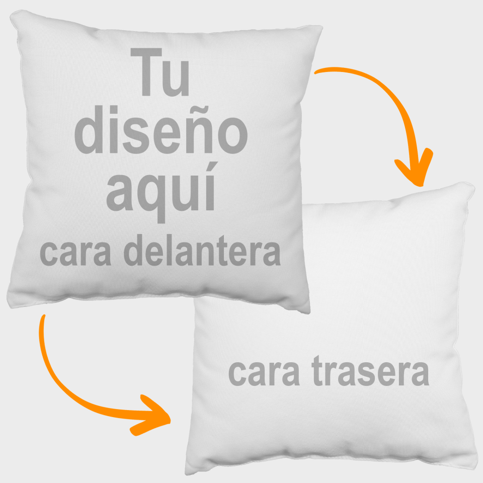 Cojín cuadrado 30x30cm personalizado delante y cara trasera blanca