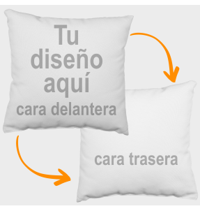 Cojín cuadrado 50x50cm personalizado delante y cara trasera blanca