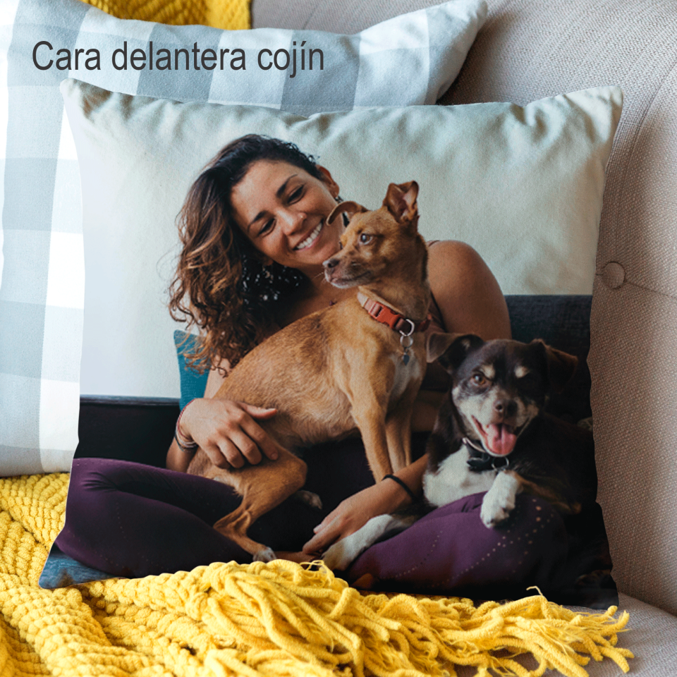 Cojín cuadrado 40x40cm personalizado ambas caras