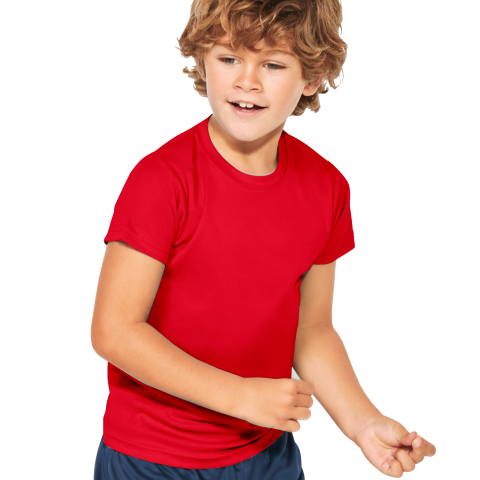Camiseta técnica deportiva niño personalizada urgente