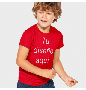 Camiseta técnica deportiva niño personalizada urgente