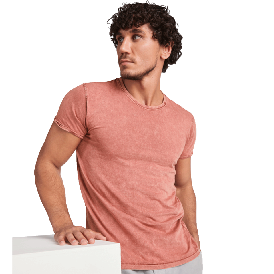 Camiseta Efecto Jeans con Manga Corta para Hombre