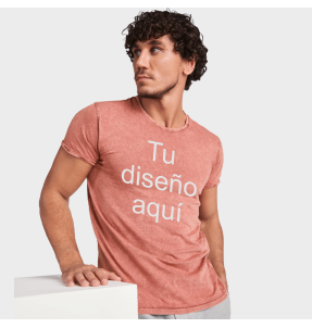 Camiseta Efecto Jeans con Manga Corta para Hombre