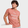 Camiseta Efecto Jeans con Manga Corta para Hombre