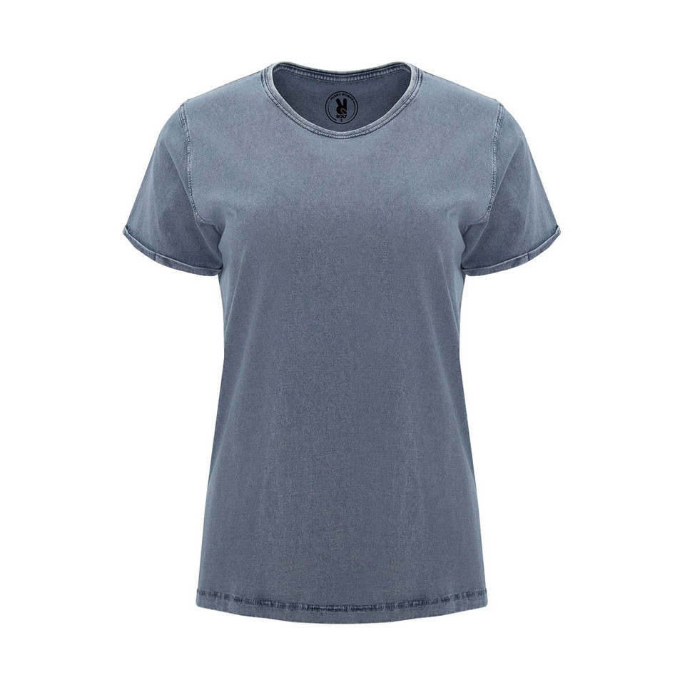 Camisetas Efecto Jeans con Manga Corta para Mujer