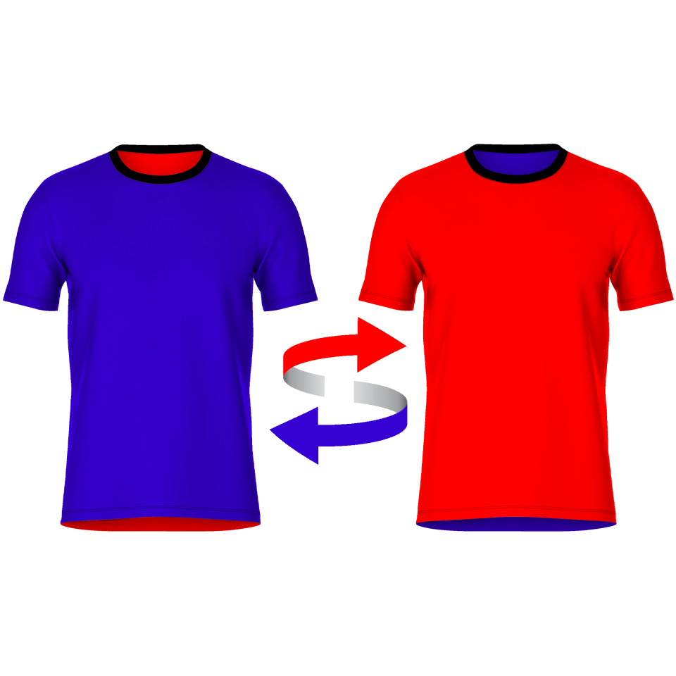 Camiseta fútbol REVERSIBLE sublimada colores planos personalizada