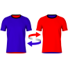 Camiseta fútbol REVERSIBLE sublimada colores planos personalizada