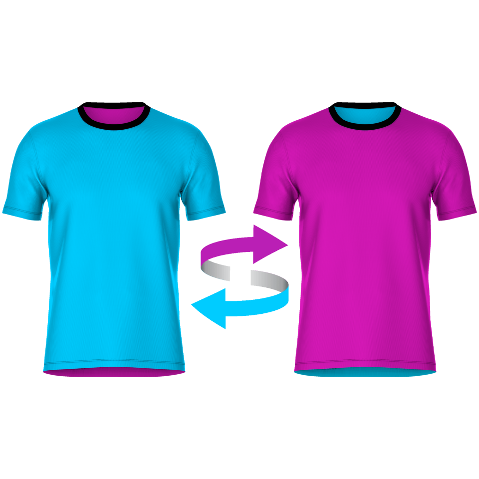 Camiseta fútbol REVERSIBLE sublimada colores planos personalizada