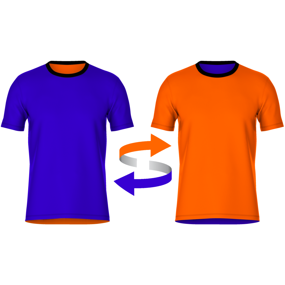Camiseta fútbol REVERSIBLE sublimada colores planos personalizada