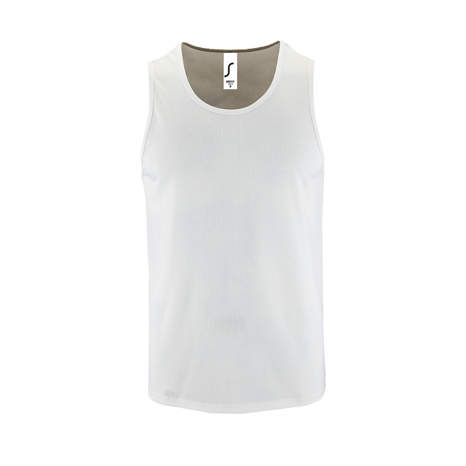 Camiseta técnica de tirantes básica 3XL blanca personalizada