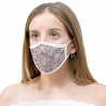 Mascarilla algodón orgánico reversible mediana full dot dark red y ditsy flower pink homologada con protección +90%