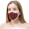 Mascarilla algodón orgánico reversible mediana full dot dark red y ditsy flower pink homologada con protección +90%