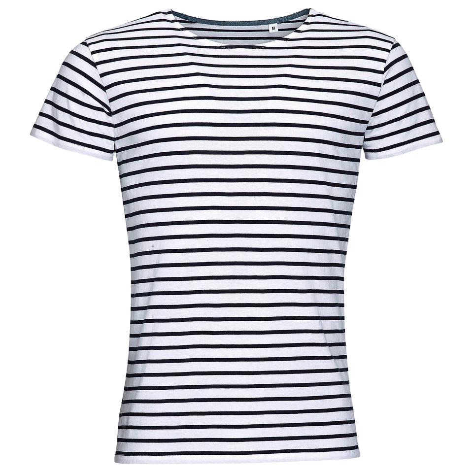 Camiseta a rayas de algodón peinado tallas grandes personalizada