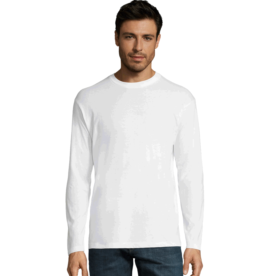 Camiseta tallas grandes manga larga básica blanca personalizada