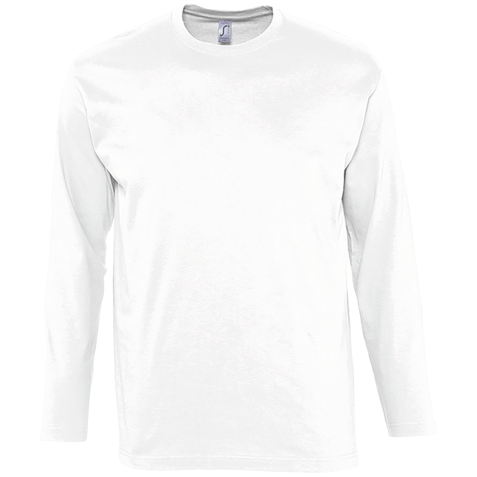 Camiseta tallas grandes manga larga básica blanca personalizada