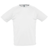 Camiseta técnica con ribeteado en el cuello blanca tallas grandes personalizada