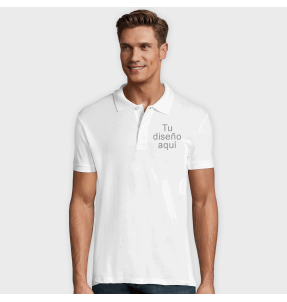 Polo blanco premium 3XL y 4XL personalizado