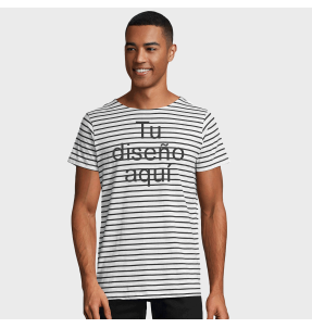 Camiseta a rayas de algodón peinado tallas grandes personalizada