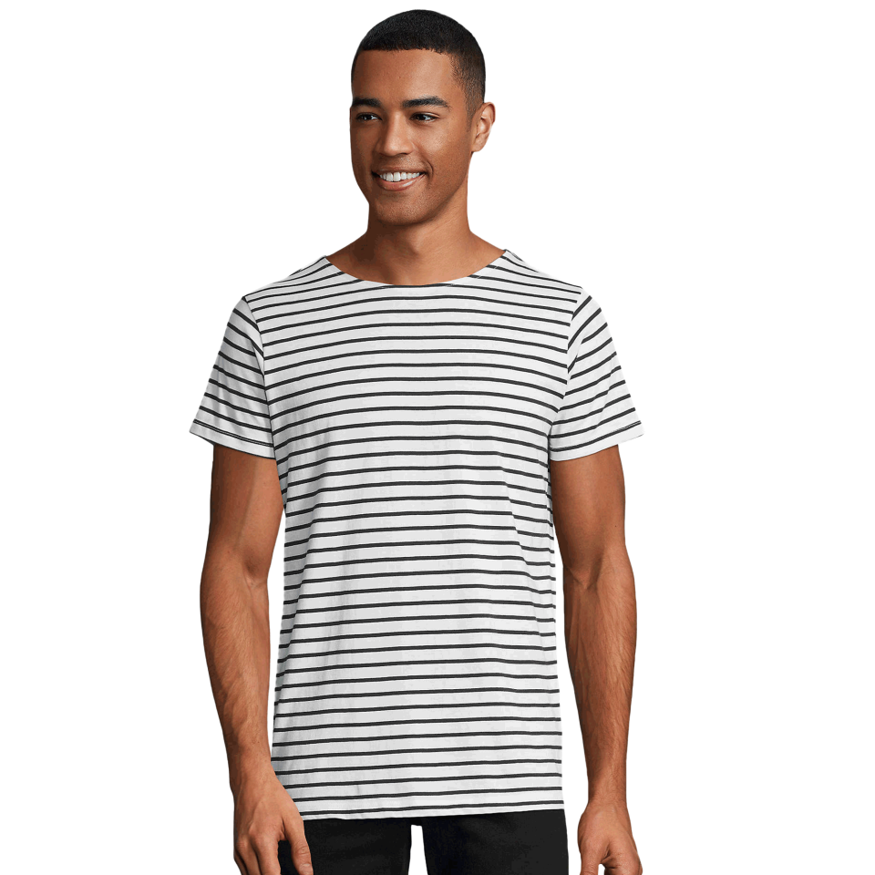 Camiseta a rayas de algodón peinado tallas grandes personalizada