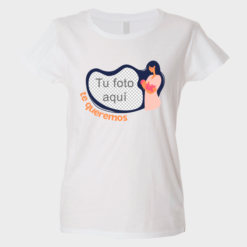 Camiseta para el día de la madre diseño Madre con bebé