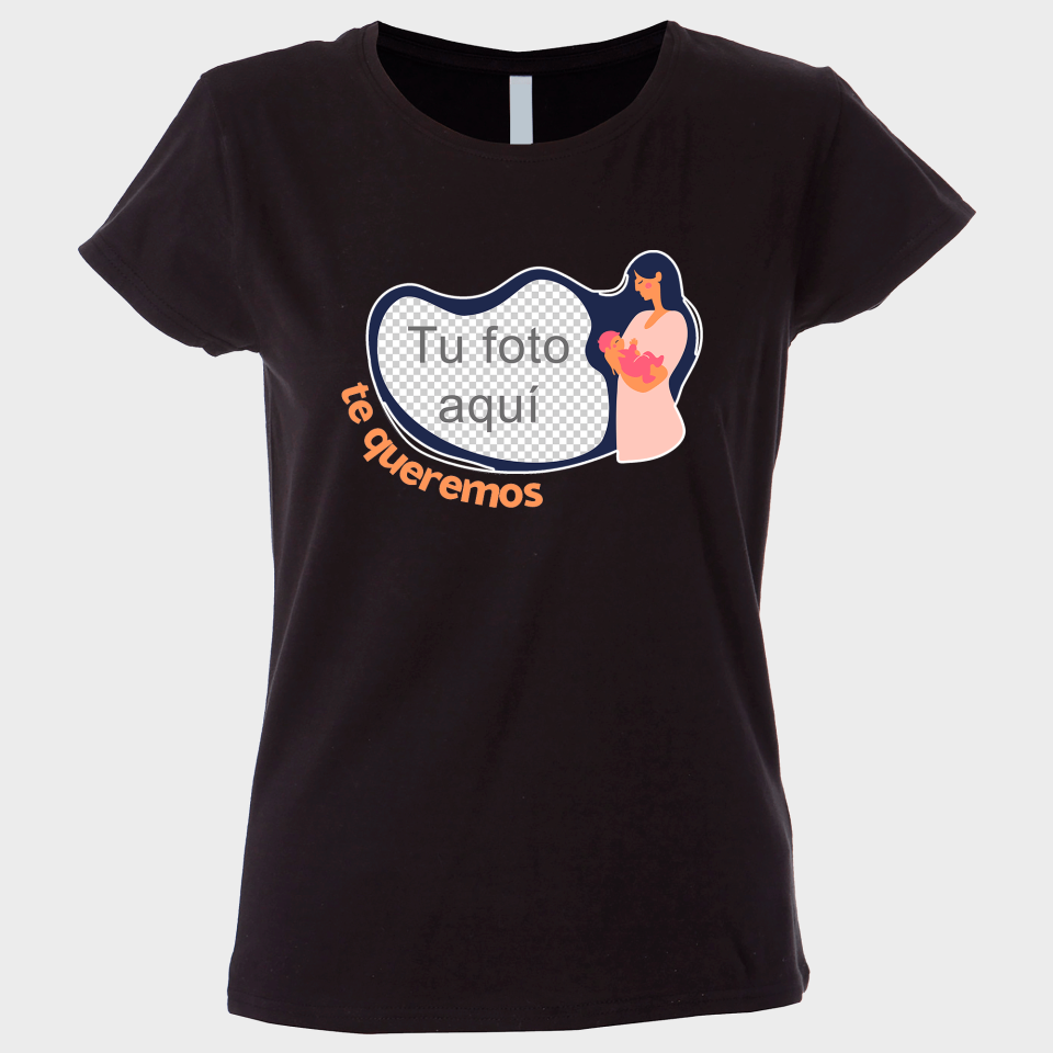 Camiseta para el día de la madre diseño Madre con bebé