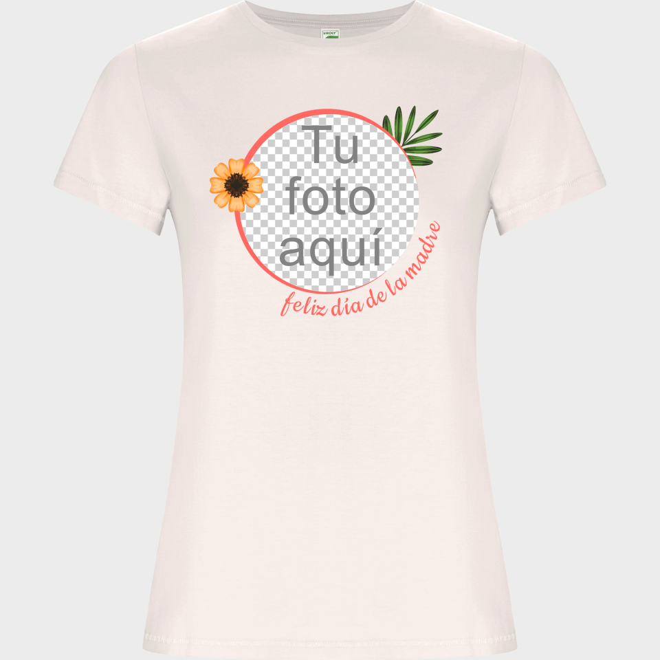 Camiseta de algodón orgánico para el día de la madre diseño Flor