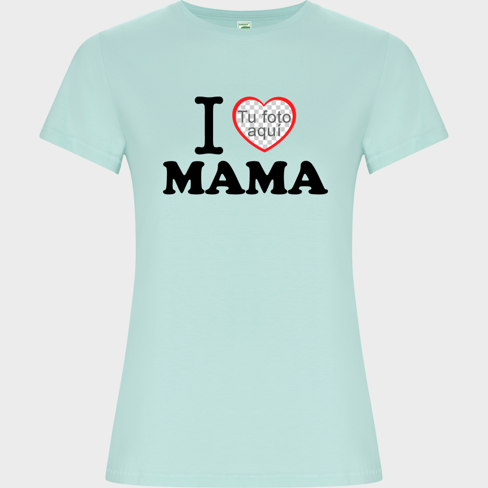 Camiseta de algodón orgánico para el día de la madre diseño I love mama