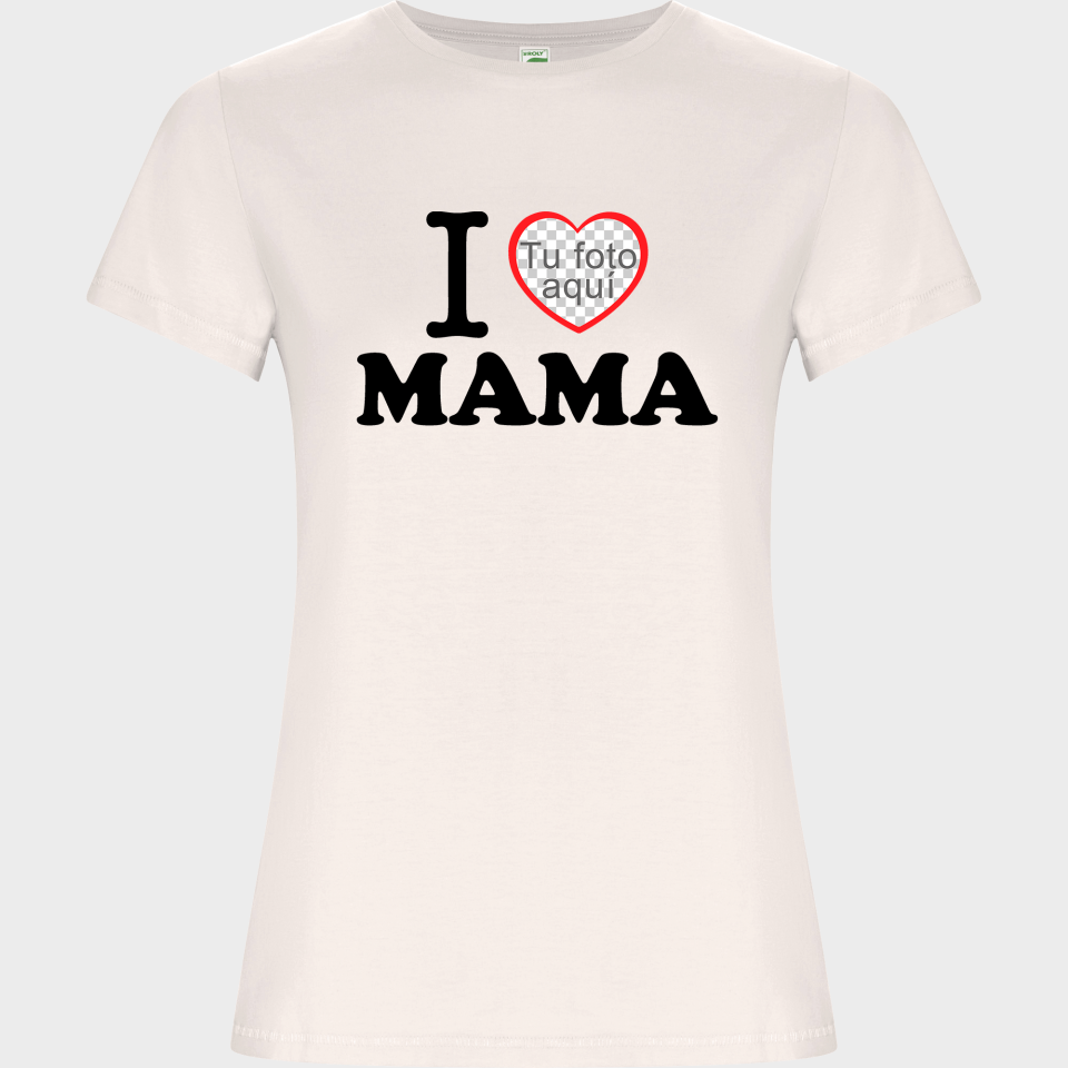 Camiseta de algodón orgánico para el día de la madre diseño I love mama
