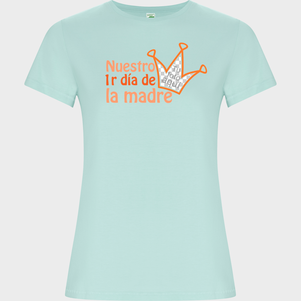 Camiseta de algodón orgánico para el día de la madre diseño Primer día