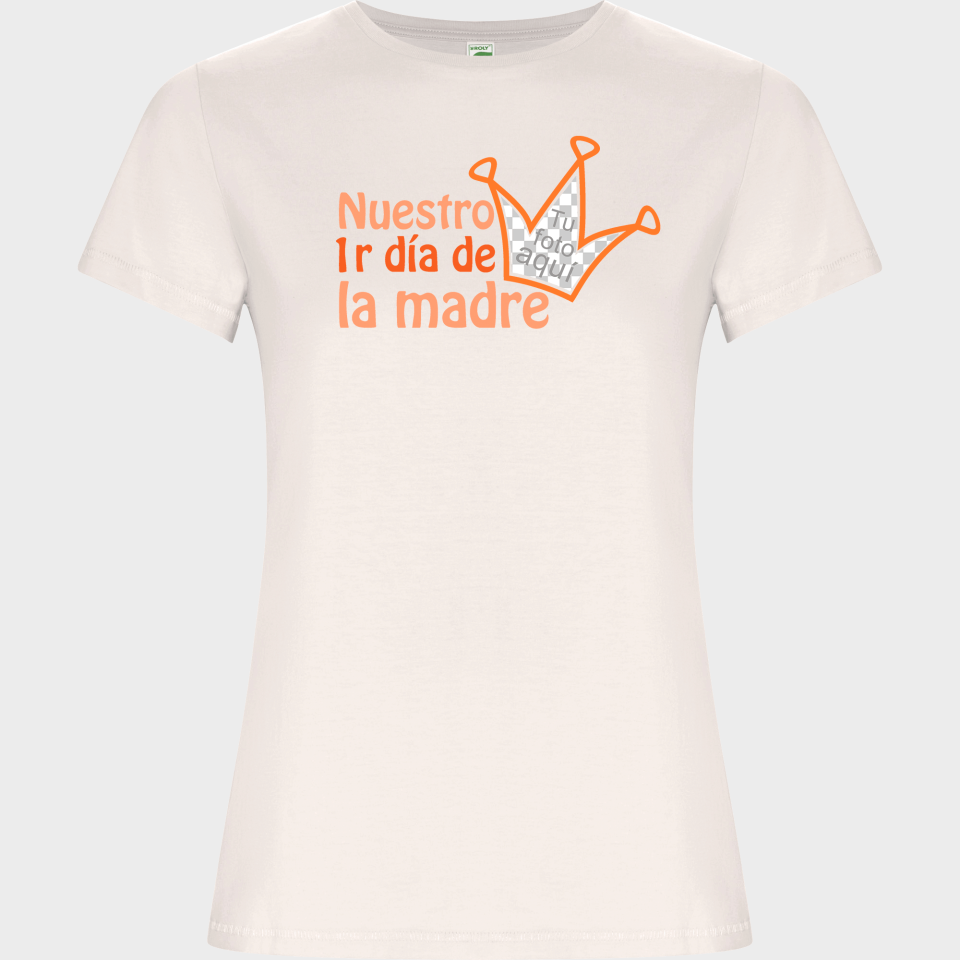 Camiseta de algodón orgánico para el día de la madre diseño Primer día