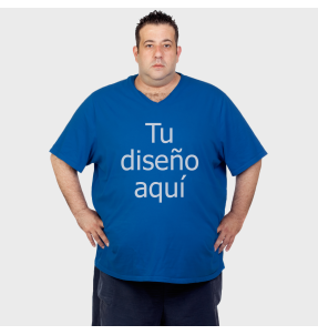 Camiseta 3XL cuello pico básica personalizada