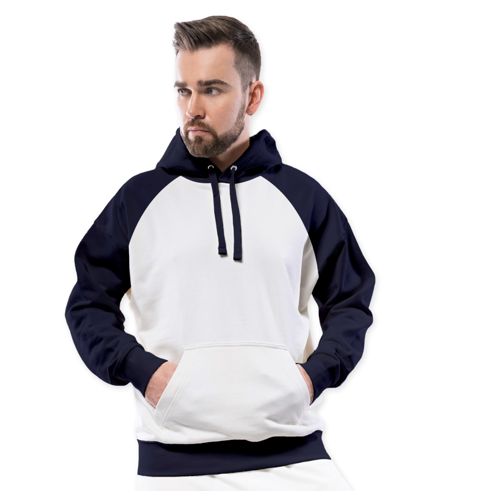 Sudadera bicolor con capucha premium 3XL personalizada