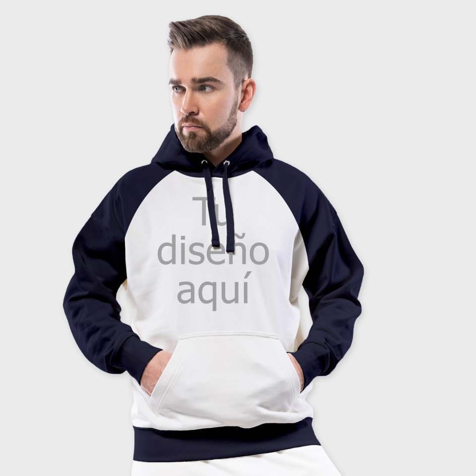 Sudadera bicolor con capucha premium 3XL personalizada