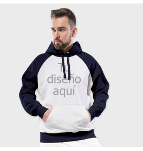Sudadera bicolor con capucha premium 3XL personalizada
