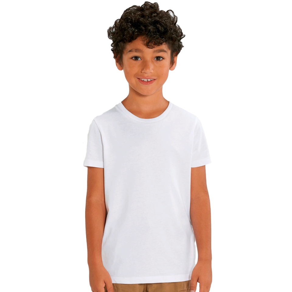 Camiseta blanca niño algodón orgánico Stanley/Stella Mini Creator personalizada