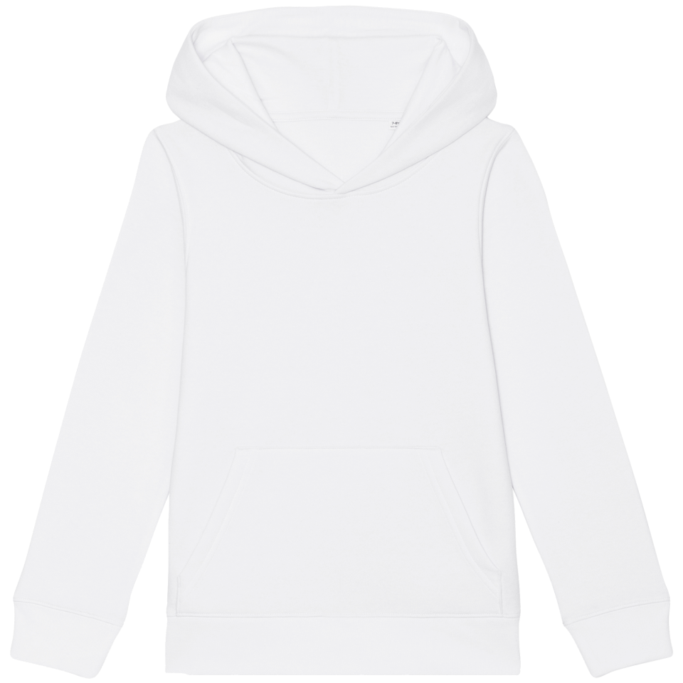 Sudadera blanca niño con capucha de algodón orgánico Stanley/Stella Mini Cruiser personalizada