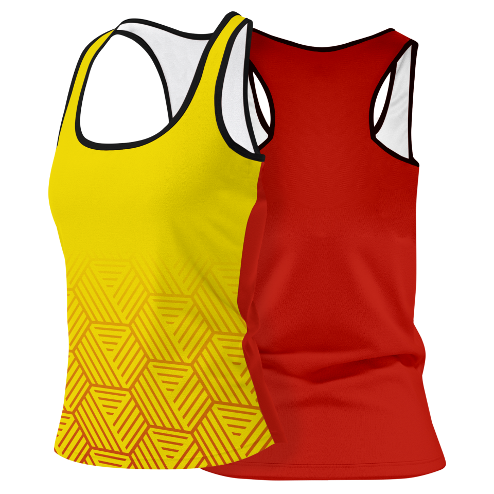 Camiseta pádel mujer tirantes sublimada modelo hexágono