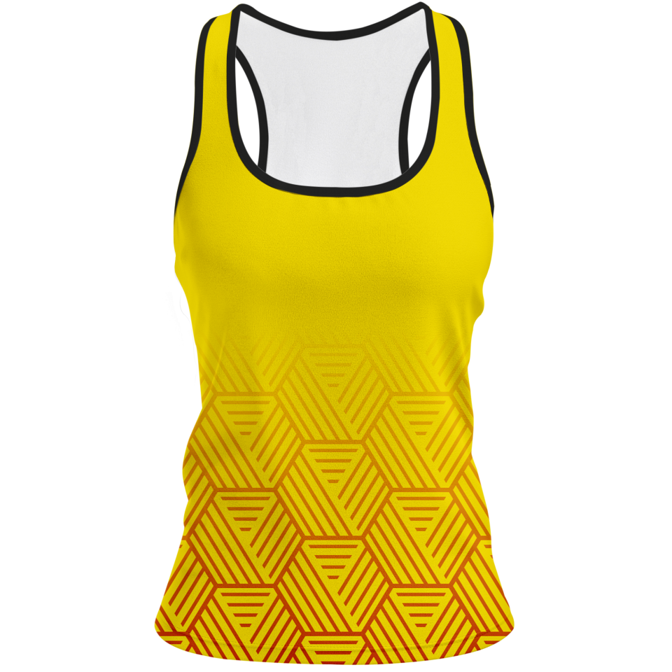 Camiseta pádel mujer tirantes sublimada modelo hexágono