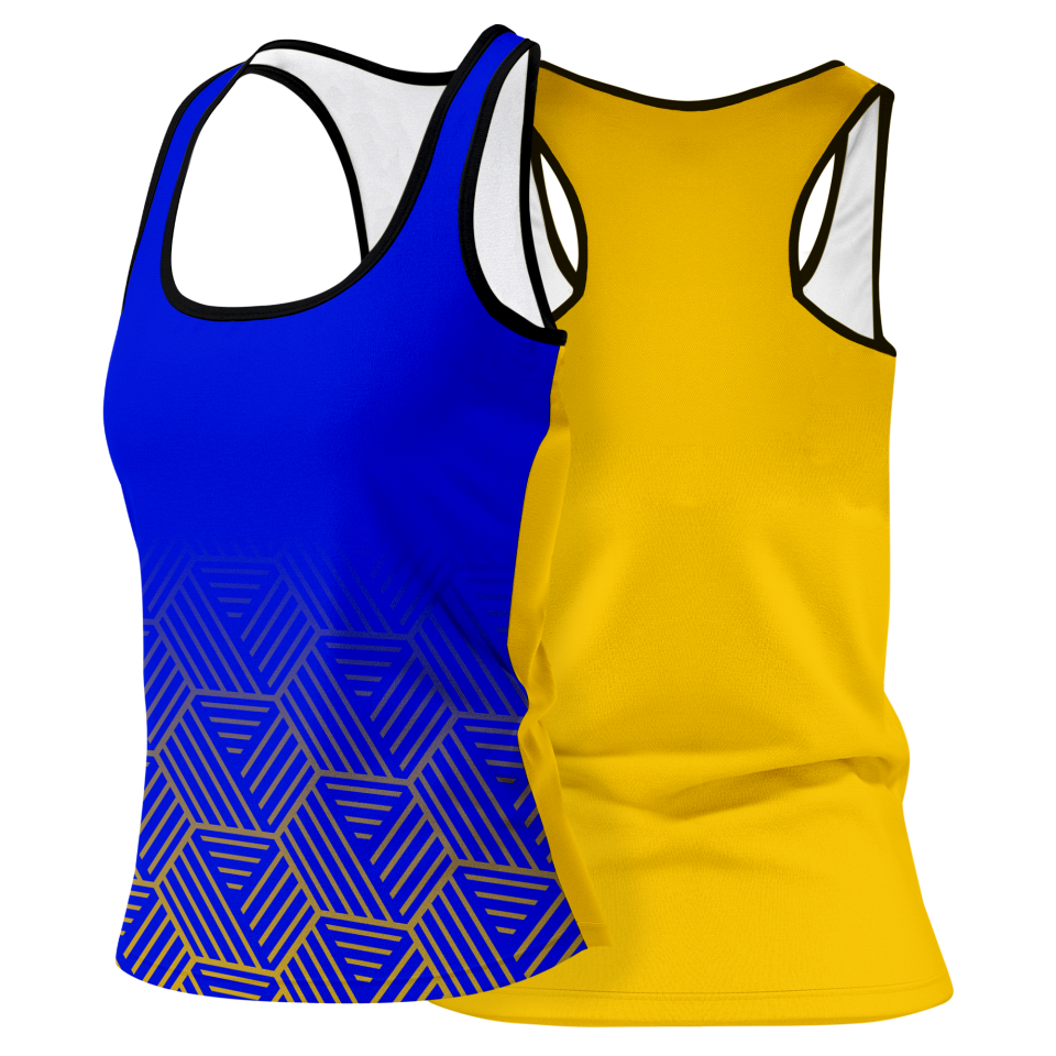 Camiseta pádel mujer tirantes sublimada modelo hexágono