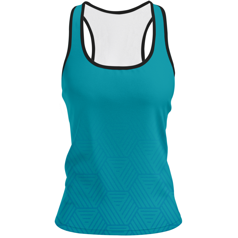 Camiseta pádel mujer tirantes sublimada modelo hexágono