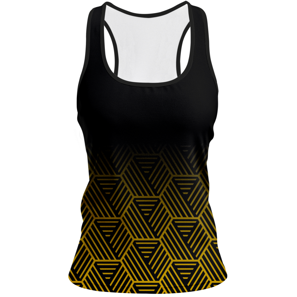 Camiseta pádel mujer tirantes sublimada modelo hexágono