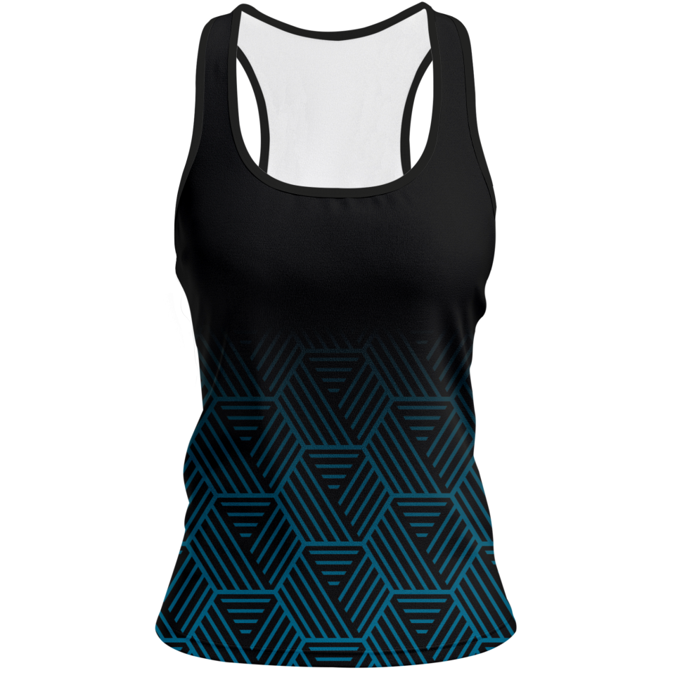 Camiseta pádel mujer tirantes sublimada modelo hexágono