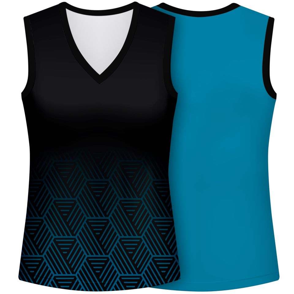 Camiseta pádel mujer sin mangas sublimada modelo hexágono