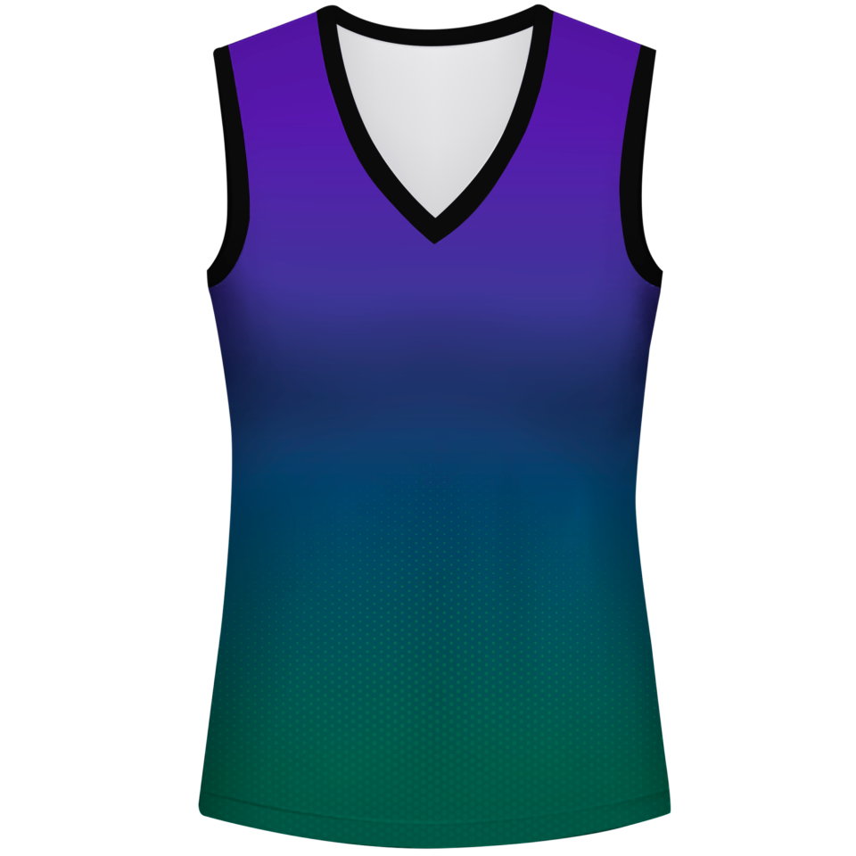 Camiseta pádel mujer sin mangas sublimada modelo degradado